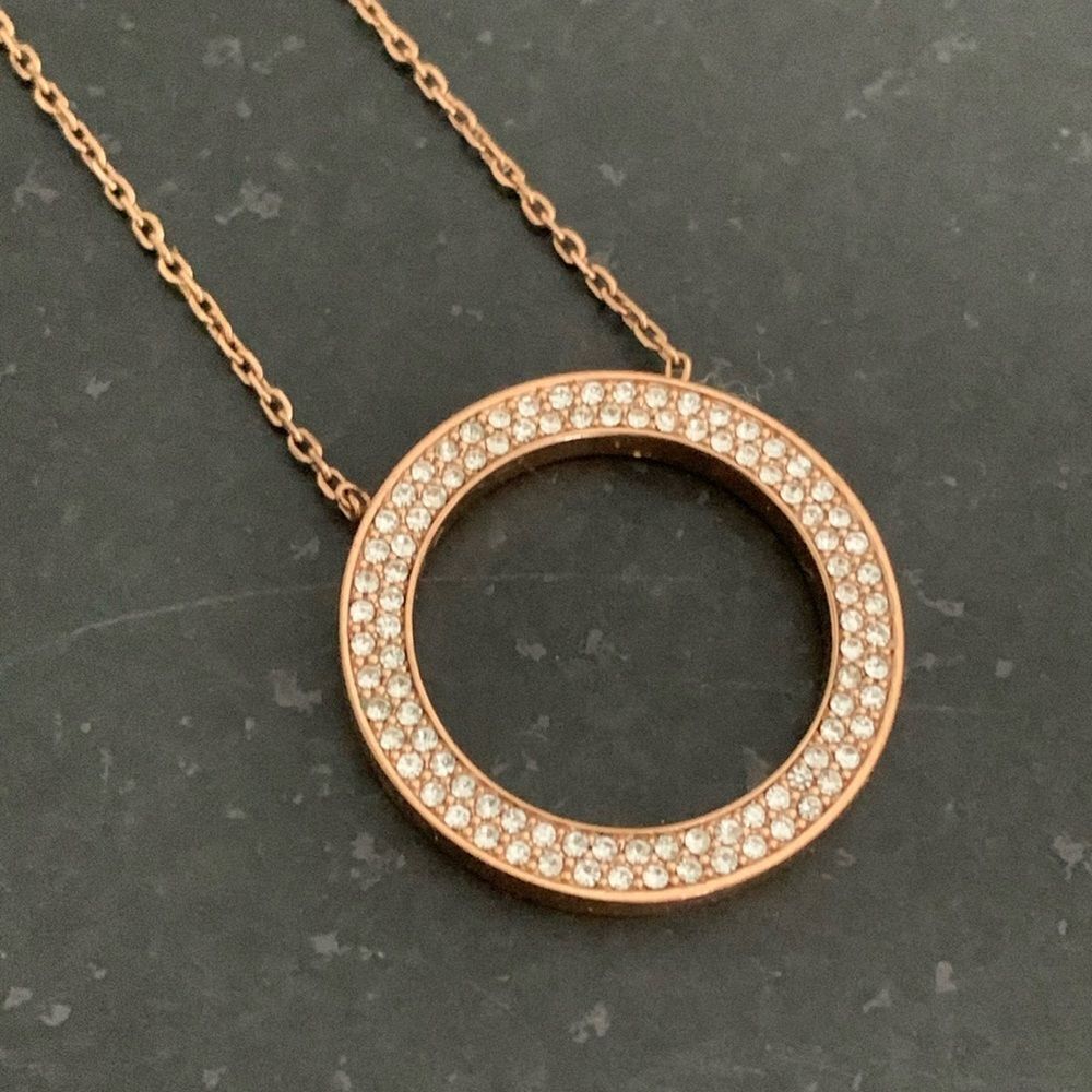 Michael Kors Open Circle Rose Gold Pendant Necklace